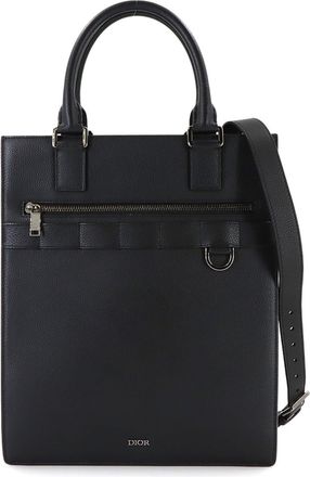 Dior Black Leather Handbag Tote Bag (Pre-Owned)