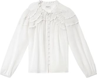 Isabel Marant Christa ruffled blouse - women - Fabric - 38 - White