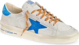 Golden Goose Stardan Croc Embossed Sneaker in Grey/Blue at Nordstrom, Size 13Us
