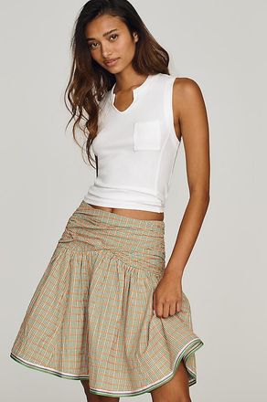 Maeve Cotton Drop-Waist Mini Skirt