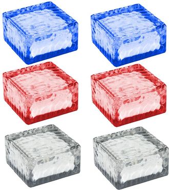 ETC Shop Set Di Illuminazione Esterna Lampade Way Ip44 6 Led Del Cubo Di Ghiaccio Luci Solari In Vetro Illumina Harms 504081