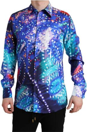 Dolce & Gabbana Martini Dress Shirt - Heren - Casual Overhemden - Veelkleurig - L - Leer - Overhemden