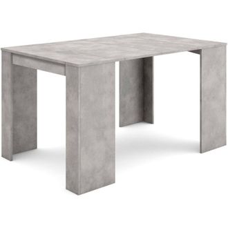 Skraut Home Consolle allungabile, Tavolo consolle allungabile, 140, Per 6 persone, Tavolo da pranzo, Stile moderno, Cemento - Skraut Home