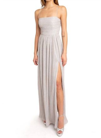 Black Halo Eartha Long Gown Dress In Cream/gold