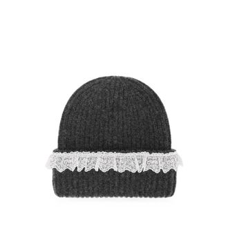 Ganni Beanie In Lace Wool