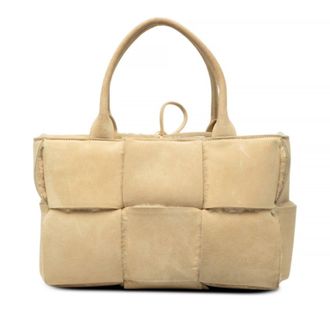 Bottega Veneta Beige Suede Leather Pouch Tote Bag (Pre-Owned)
