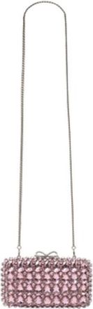 Self Portrait Self-Portrait Crystal Clutch Pink