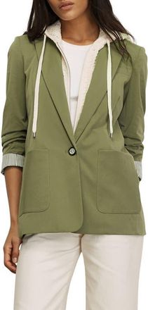 Veronica Beard McCallin Ruched Sleeve Cotton Blend Dickey Jacket in Stone Army at Nordstrom, Size 00
