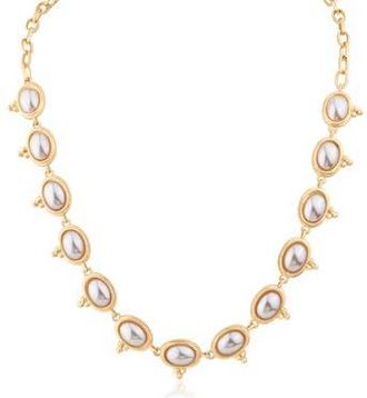 Jardin Faux Pearl Frontal Necklace in White/Gold at Nordstrom Rack, Size 16