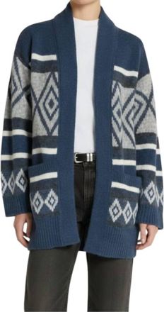 Nation Ltd Franklyn Long Sleeve Cardigan In Blue