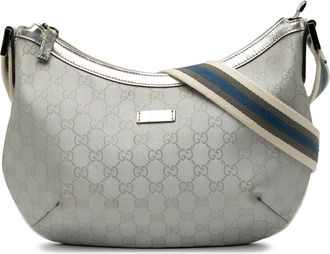 Gucci Pre-owned Womens Gg Imprime Web Crossbody - Light Grey Textile - One Size