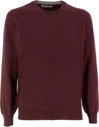 Brunello Cucinelli Kasjmier Crew Neck Jersey - Heren - Cashmere truien - Rood - L - Kasjmier - Truien & Vesten