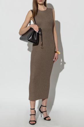 Alaia Silk Pencil Dress, Womens, Brown