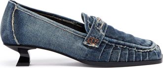 Diesel D-Amber-Penny loafers in denim - Moccasins and Mules - Woman - Blue