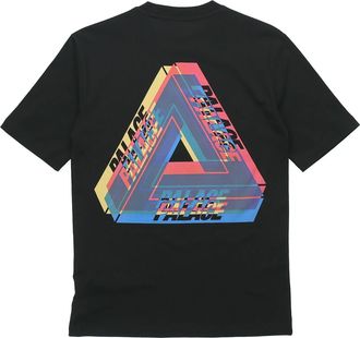 Palace Tri-Ferg Colour Blur T-Shirt Triangle Printing Pattern Short Sleeve Unisex Black P19TS335