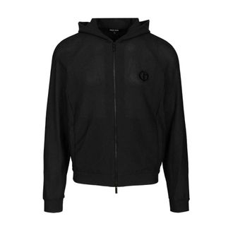 Giorgio Armani Technical Waffle Hoody - male - Giorgio Armani - Zip-throughs - Black - XL - Sweatshirts & Hoodies