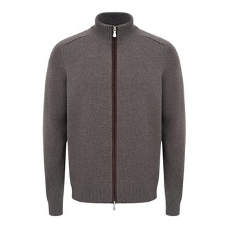 Gran Sasso Vest met rits - Heren - Truien - Bruin - Maat: M Wol