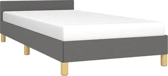 vidaXL Estructura De Cama Sin Colch&oacute;n Tela Gris Oscuro 90x200 Cm Vidaxl