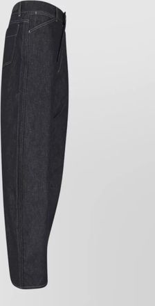 Christophe Lemaire wide leg trousers back pockets belt loops