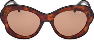 Emilio Pucci 54mm Round Sunglasses in Havana /Brown at Nordstrom Rack