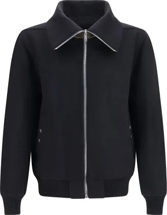 Rick Owens Mens Flight Jacket Dracu Black Merino Wool Padded & Down