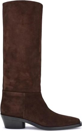 Proenza Schouler Bronco Su&egrave;de Kniehoge Laarzen - Dames - Cowboylaarzen - Bruin - 38 1/2 EU - Su&egrave;de - Schoenen