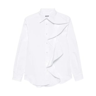 Moschino Camicia Rouches - Dames - Blouses & Shirts - Wit - Maat: S Katoen