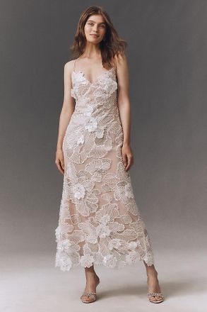 Helsi Samantha Embroidered Mesh Tie-Back Midi Dress