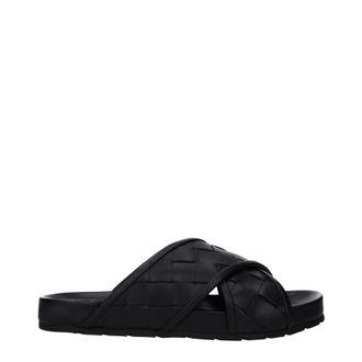 Bottega Veneta Tarik Herrens Schwarze Clogs und Pantoletten aus Leder