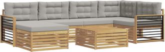 vidaXL Conjunto De Sof&aacute;s De Exterior 7 Uds. Blanco Y Gris Claro Vidaxl