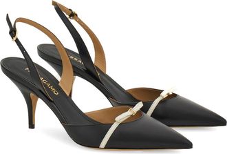 Ferragamo Gylla Pointed Toe Slingback Pump in Nero at Nordstrom, Size 10.5