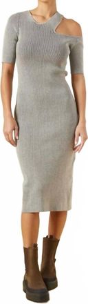 Monrow Shirred Tame Dress In Grey