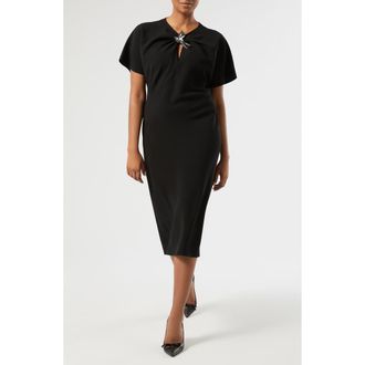 Marina Rinaldi Giro Knot Dress in Black at Nordstrom, Size 14W