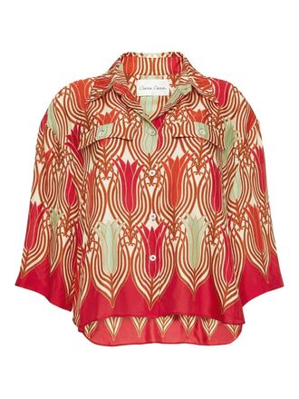 Cara Cara Calvia short-sleeve shirt - women - Silk/Viscose - S - Red