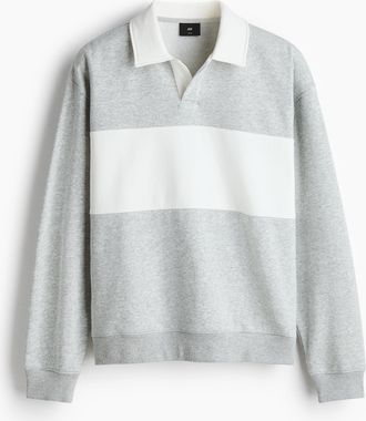 H&M Rugby-Sweatshirt in Loose Fit - Grau