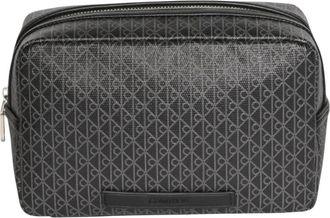 Calvin Klein Emblem Coated Dopp Kit - Heren - Tassen - Zwart - Maat: ONE Size Zijde
