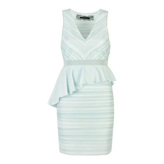 Patrizia Pepe Abito Corto Svasato con Peplo - - Dresses - Donna - Verde - M