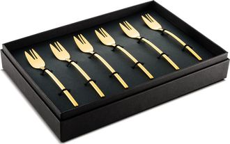 Mepra Due Cake Forks Gift Box Set - 6 Pieces in Ice Gold at Nordstrom
