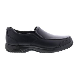 Dunham Mens Battery Park Service Leather Slip-On Shoe In Black