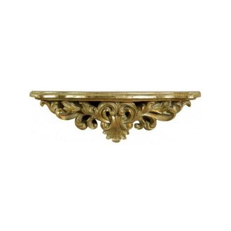 Biscottini International Biscottini - Mensola in legno finitura foglia oro anticato Made in Italy L45xPR12,5xH14 cm