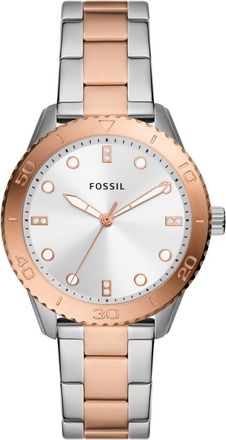 Fossil Dayle Two-Tone Quartz Bracelet Watch, 38mm in Silver at Nordstrom Rack