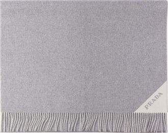 Prada Fringe Cashmere-Wool Scarf