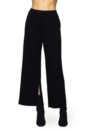 Melloday Side Split Wide Leg Knit Pants in Black at Nordstrom, Size X-Large