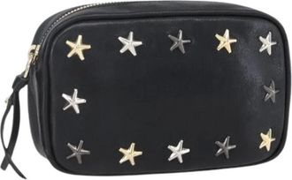 Jimmy Choo London Pre-owned Clutches, female, Black, Size: ONE SIZE Pre-owned Leather Pouch