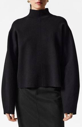 & Other Stories Funnel Neck Sweater in Black Dark at Nordstrom, Size Medium