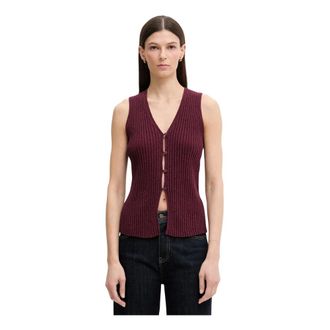 Marc O'Polo Gebreid Vest - Dames - Truien - Rood - Maat: M Katoen