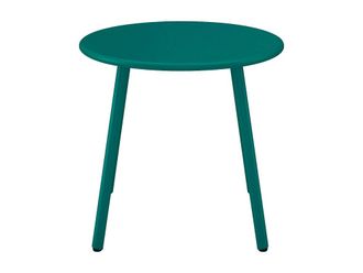 VENTE-UNIQUE.COM Mesa de centro para jard&iacute;n acero azul verdoso