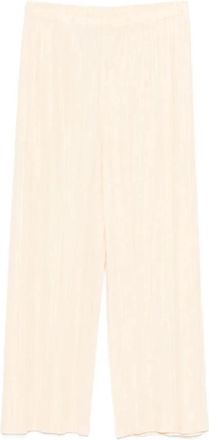 Issey Miyake Pants - Dames - Wijde Broeken - Beige - 2XL - Broeken