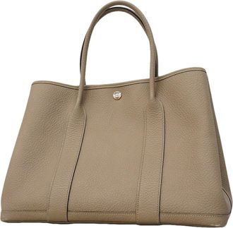 Herm&egrave;s Gray Country Leather Tote Bag (Pre-Owned)