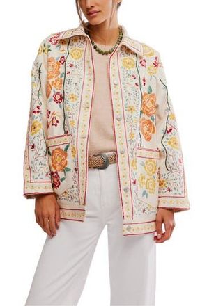 Free People Avery Beaded Embroidered Cotton Jacket in Pearled Ivory at Nordstrom Rack, Size X-Large